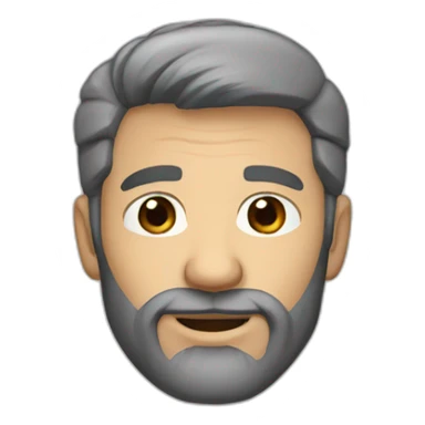 Man with dark gray hair, short beard, brown eyes sticker