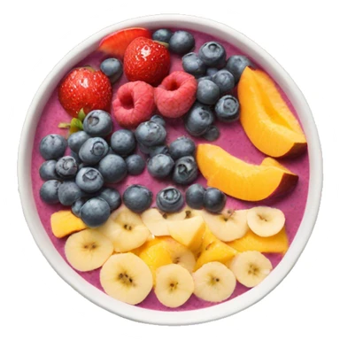 Smoothie bowl with fruit sticker
