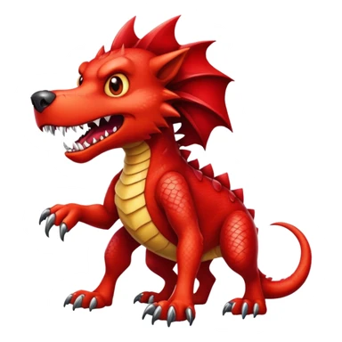 red monster dog body with reptile body  sticker