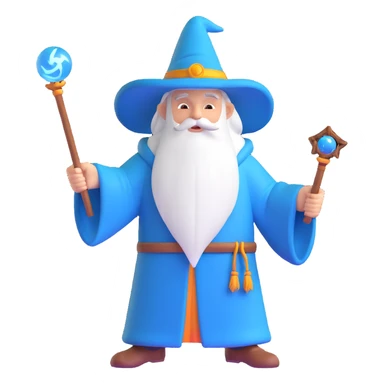 wizard mage character with magical staff sticker