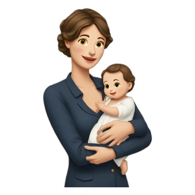 Femme française et son bébé sticker