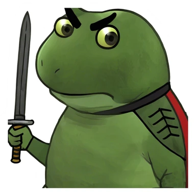 Turtle in cat suit with samurai sword  sticker