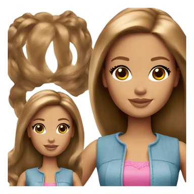 barbie with brown-haired sticker