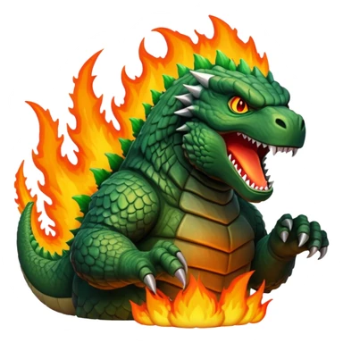 Godzilla roaring with flames sticker