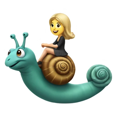 Caucasian Woman riding a snail sticker