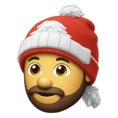 chalet wearing red bobble beany sticker