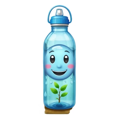 make a water bottle smile in a forests  sticker