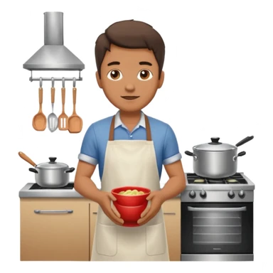 man cooking in a kitchen full body sticker