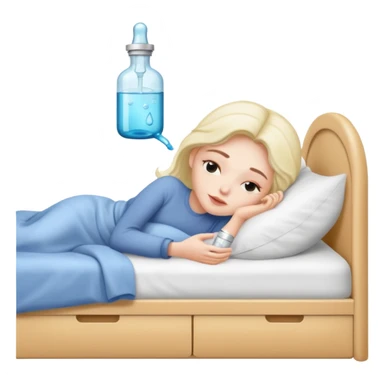 person in bed dreaming of a dropper bottle sticker