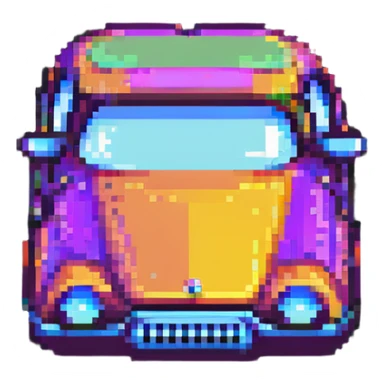 cool car, vibrant and colorful sticker