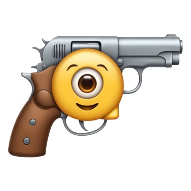 Un emoji normal que se muerde el labio, tiene los ojos cerrados y se apunta al brazo con la mano en forma de pistola sticker