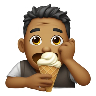 Hot crying eating ice cream  sticker