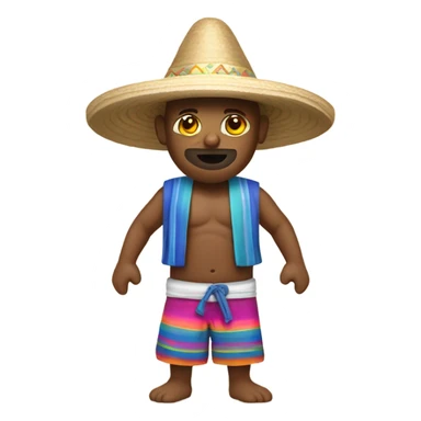Jedi with bathing suit and sombrero  sticker