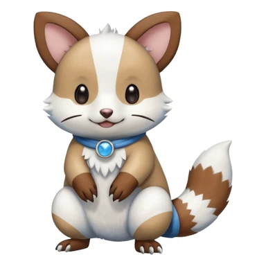 Furret-Minccino-Oshawott-Buizel-hybrid-fusion, full body sticker