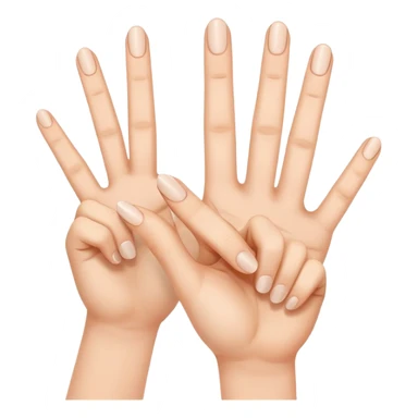 hands making the number three with Pointer finger, thumb, and middle finger sticker