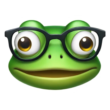 Nerdy frog with glasses and a moustache  sticker
