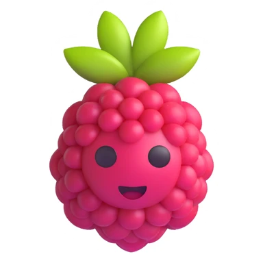 raspberry fruit 3d emoji style sticker