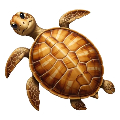 turtle with a beach background, top-down view sticker
