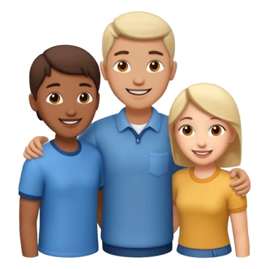 isometric airbnb style render of three people neighbours sticker