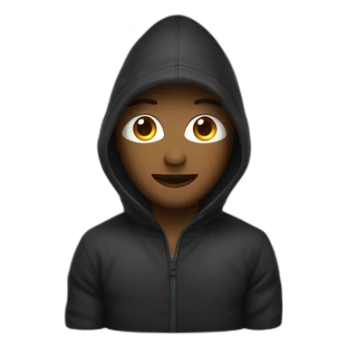 Homme en cagoule noire qui recouvre sa tête sauf ses yeux sticker