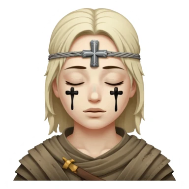Warrior dead and closed eyes with cross eyes sticker