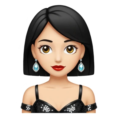 un top de ropa de mujer, para salir de fiesta, que sea negro y con detalles brillantes sticker