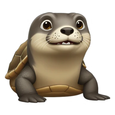 Loutre sur une tortue  sticker
