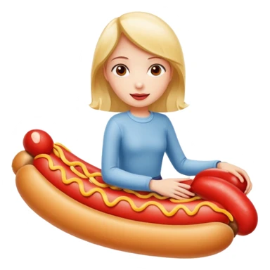 Girl riding a hotdog without the bun sticker