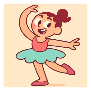 ballerina skirt, modern style, bold colors, dynamic shape sticker