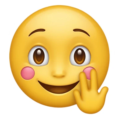 Emoji, yellow round teasing smile sticker