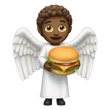 Angel holding a burger sticker