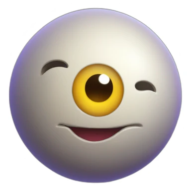 3d sphere with a cartoon hypnotic barrier Strider skin texture with kind eyes sticker