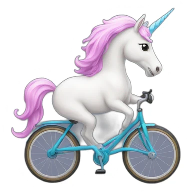 Licorne sur un vélo sticker