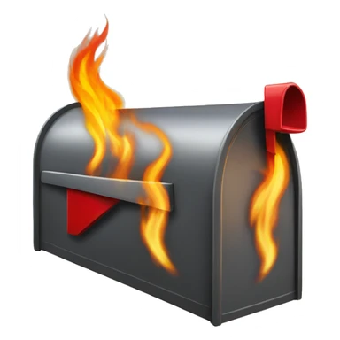 mailbox on fire sticker