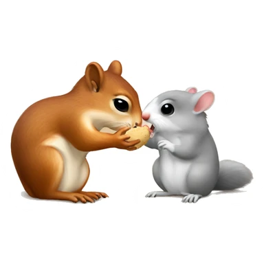 squirrel kissing a hamster sticker