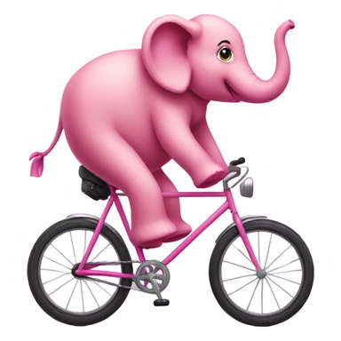 Pink elephant on a bike sticker