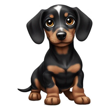 Black merle mini dachshund puppy sticker