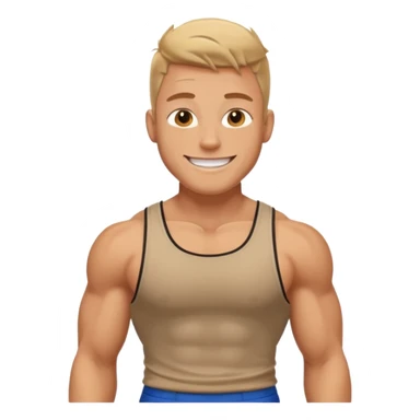 the classic bold jock with muscles wearing top sticker