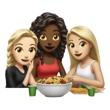 3 white girls eating at chilis sticker