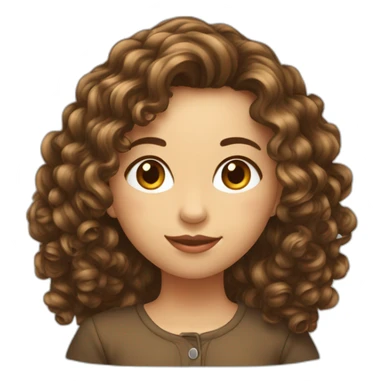 Fille cheveux brun long bouclé sticker