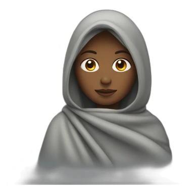 Woman in gray blanket sticker
