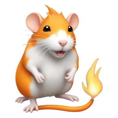 an orange rat with a white flame shape on it's fur sticker