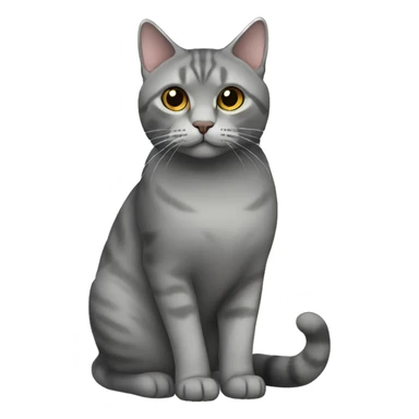 Grey Scottish straight cat, full body sticker