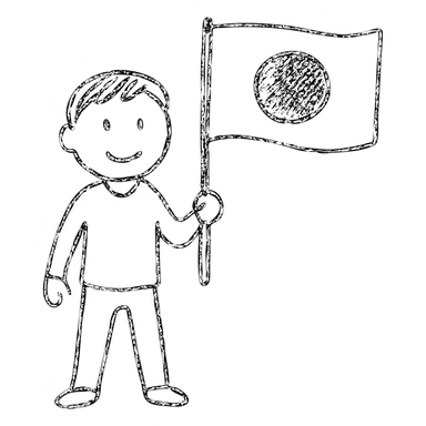 person with Japanese flag sticker