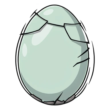 grey stone dragon egg with a crack sticker