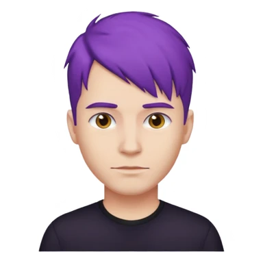 man with purple hair and black shirt sticker