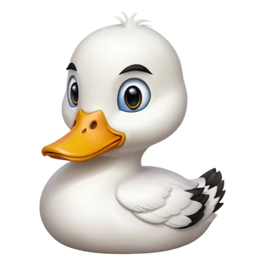 white call duck with yellow beek cute sticker