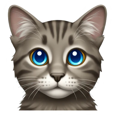 Long hair dark tabby cat with blue eyes sticker