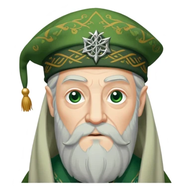 Dumbledore green scotland Tam o'shanter cap with decorative patterns sticker