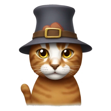 Cat wearing a turkey hat sticker